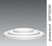 3d empty white podium on gray... | Shutterstock .eps vector #305750240