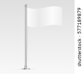 white flag template isolated on ... | Shutterstock . vector #577189879