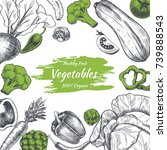 vector frame with vegetables .... | Shutterstock .eps vector #739888543