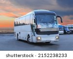 Small photo of Tourist bus at the bus station off the coast