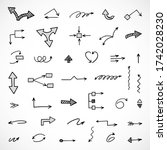 vector set of hand drawn arrows ... | Shutterstock .eps vector #1742028230