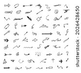 vector set of hand drawn arrows ... | Shutterstock .eps vector #2026428650