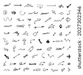 vector set of hand drawn arrows ... | Shutterstock .eps vector #2027302346
