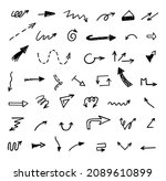 vector set of hand drawn arrows ... | Shutterstock .eps vector #2089610899