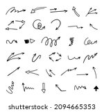 vector set of hand drawn arrows ... | Shutterstock .eps vector #2094665353