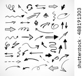 hand drawn arrows  vector set | Shutterstock .eps vector #488191303