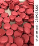 Small photo of red macaroon unready for serve