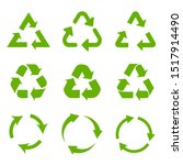 set of green recycle arrows... | Shutterstock .eps vector #1517914490