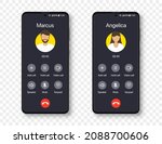 smartphone call app interface... | Shutterstock .eps vector #2088700606