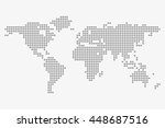 dotted world map in gray on a... | Shutterstock .eps vector #448687516