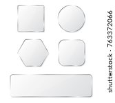 white glass buttons with chrome ... | Shutterstock .eps vector #763372066