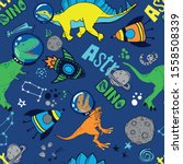 dinosaurs in space hand drawn... | Shutterstock .eps vector #1558508339