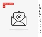 Outline Email Icon Isolated On...