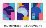 bauhaus design covers set.... | Shutterstock .eps vector #1609698349