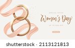 elegant 8 march banner with... | Shutterstock .eps vector #2113121813
