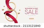 elegant 8 march banner with... | Shutterstock .eps vector #2113121840