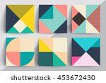 set of geometric design cards.... | Shutterstock .eps vector #453672430