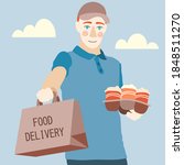 delivery man holding delivery... | Shutterstock .eps vector #1848511270
