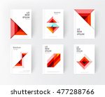 minimalistic red cover design... | Shutterstock .eps vector #477288766