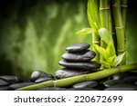 Zen basalt stones and bamboo 