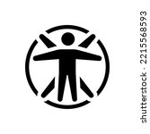 Vitruvian Man Icon  Simple...