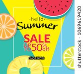 summer sale discount 50 percent ... | Shutterstock .eps vector #1069619420