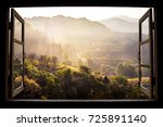 landscape nature view background. view from window at a wonderful landscape nature view with space for your text in Chiangmai, Thailand , Indochina