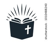 Simple Bible Icon. Open Book...