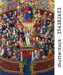 Small photo of ZAGREB, CROATIA - DECEMBER 08: Matteo da Milano: miniatures from the breviary of Alfonso I d'Este: All Saints, Old Masters Collection, Croatian Academy of Sciences, December 08, 2014 in Zagreb,Croatia
