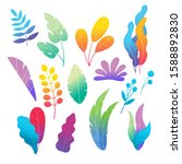 natural colorful florals set... | Shutterstock .eps vector #1588892830