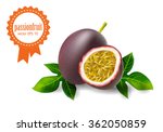 volumetric passion fruit set... | Shutterstock .eps vector #362050859