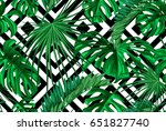 print summer exotic jungle... | Shutterstock .eps vector #651827740