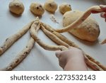 Look in the bakery - yeast dough is braided, dessert for Easter