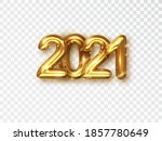 2021 golden realistic numbers... | Shutterstock .eps vector #1857780649