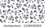 seamless paisley pattern in... | Shutterstock .eps vector #1158430303
