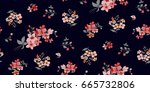 seamless floral pattern in... | Shutterstock .eps vector #665732806