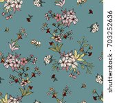 seamless floral pattern in... | Shutterstock .eps vector #703252636