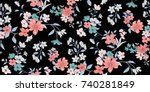 seamless floral pattern in... | Shutterstock .eps vector #740281849
