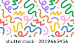 fun colorful line doodle... | Shutterstock .eps vector #2019665456