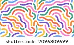 colorful line doodle seamless... | Shutterstock .eps vector #2096809699