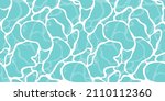 Quiet clear blue water surface seamless pattern illustration. Modern flat cartoon background design of beach or pool with tranquil turquoise ripples. Summer vacation backdrop.
