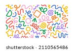 fun colorful line doodle shape... | Shutterstock .eps vector #2110565486