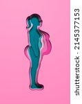 paper cut woman in full body... | Shutterstock .eps vector #2145377153