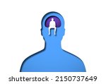 papercut man silhouette with... | Shutterstock .eps vector #2150737649