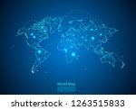 world map with nodes linked by... | Shutterstock .eps vector #1263515833