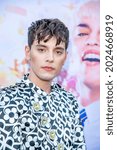 Small photo of Max Harwood attends 39th annual Outfest Los Angeles LGBTQ Film Festival, screening of EVERYBODYaE™S TALKING ABOUT JAMIE at Hollywood Forever Cemetery, Los Angeles, CA on August 13, 2021