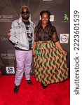 Small photo of Moe Moks, Sunshine Ra attend 2022 Afro Awards at Regal LA Live, Los Angeles, CA, November 6th 2022