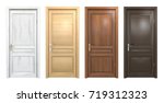 collection of different wooden... | Shutterstock . vector #719312323