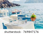 Greece  Santorini. Restaurant...