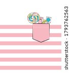 Pocket With Candys And Stripes. ...